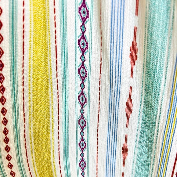 Coldwater Creek Maxi Dress 3X Sleeveless V Neck Stripe Aztec Tribal Southwestern - Picture 3 of 9